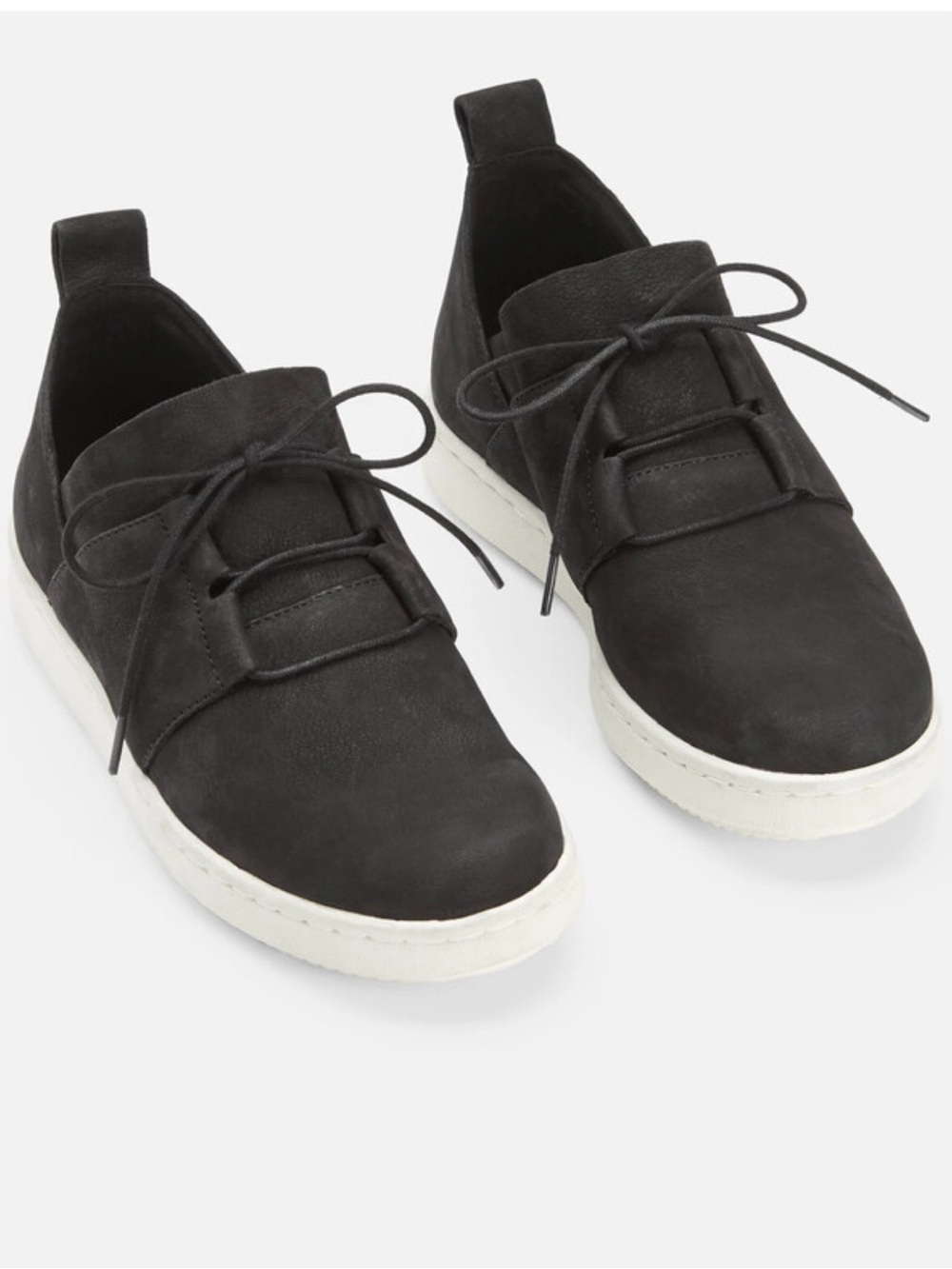 Eileen Fisher Black Kipling Easy Nubuck Leather Sneakers Women’s Size 8.5